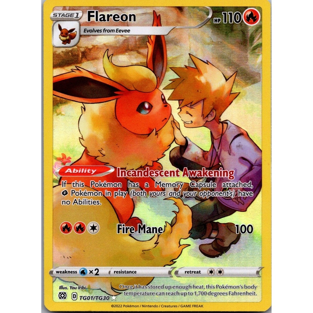 Flareon U Rare SWSH09: Brilliant Stars Trainer Gallery TG01/TG30 LP tcga+ Holo